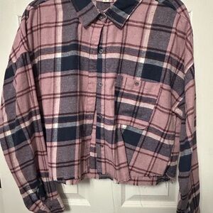 Plaid Pink and Blue Women's Top